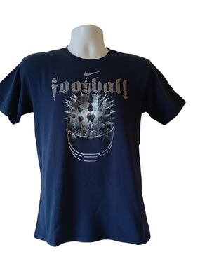 Nike Football spiked helmet boy's navy blue short-sleeve t-shirt size L